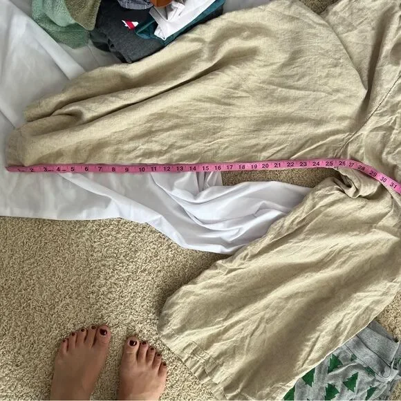 ANTHROPOLOGIE Wide Leg Linen Blend Pants size Small Oversized 15” waist - Picture 9 of 9